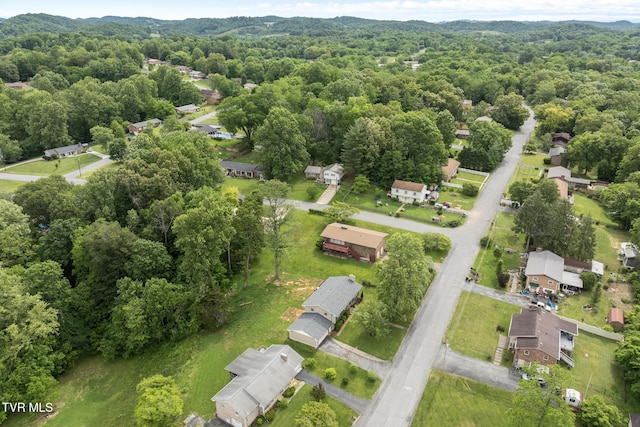 405 Castaway Dr, Kingsport, TN 37663 - aerial view of property's location with a heavily wooded area and nearby suburban area