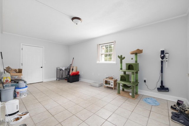 405 Castaway Dr, Kingsport, TN 37663 - misc room with light tile patterned floors, crown molding, and baseboards