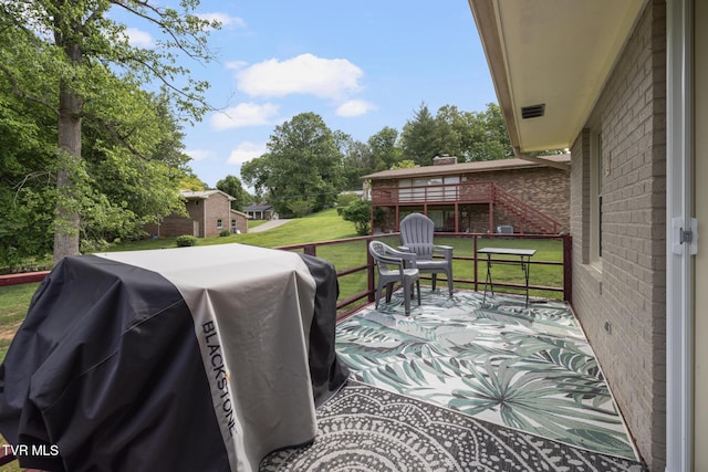 405 Castaway Dr, Kingsport, TN 37663 - view of patio / terrace featuring area for grilling, a deck, and stairway