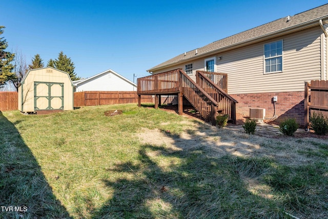 1213 American Way, Jonesborough, TN 37659 - view of yard featuring a deck, a shed, stairway, an outdoor fire pit, and an outdoor structure