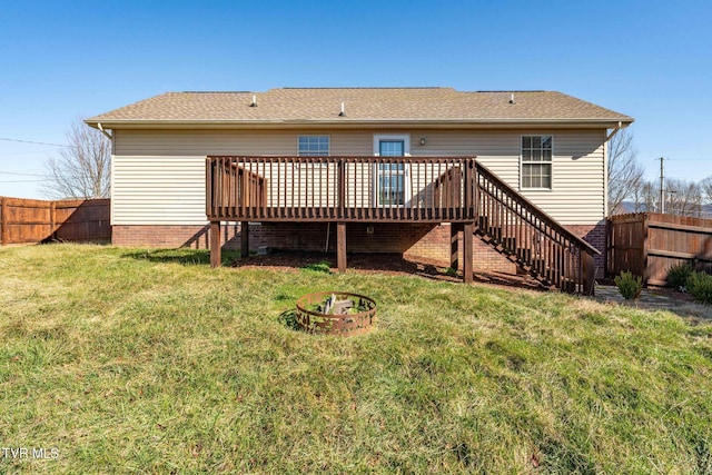 1213 American Way, Jonesborough, TN 37659 - back of house with stairway, a wooden deck, and roof with shingles