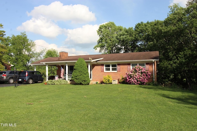 16319 Mary St, Abingdon, VA 24210 - single story home featuring a front yard, brick siding, and a chimney