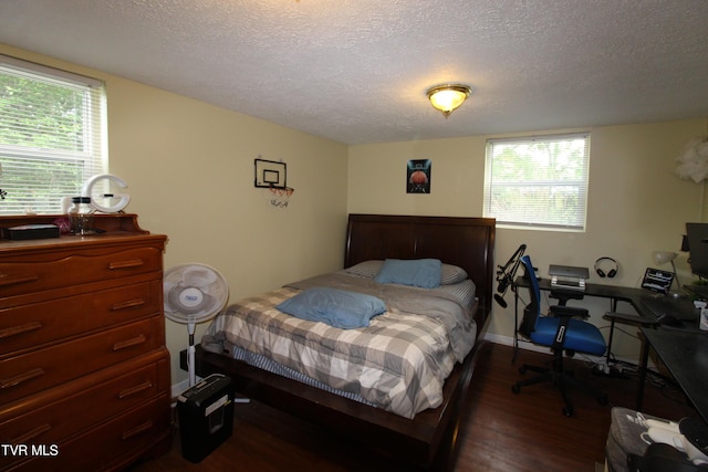 16319 Mary St, Abingdon, VA 24210 - bedroom with dark wood-style floors, a textured ceiling, and multiple windows