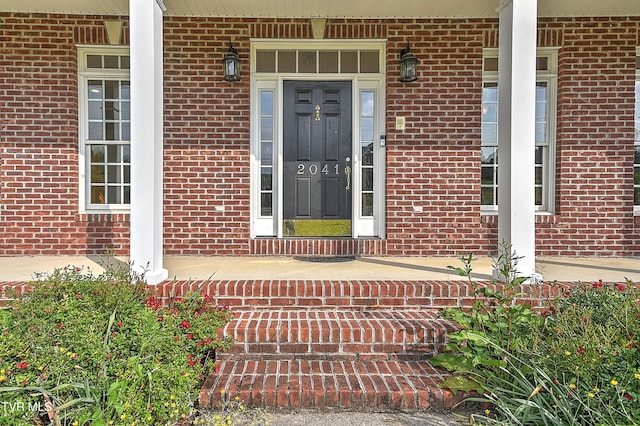 2041 King College Rd, Bristol, TN 37620 - doorway to property featuring a porch and brick siding