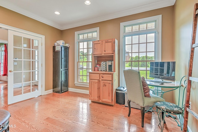 2041 King College Rd, Bristol, TN 37620 - entryway featuring light wood finished floors, ornamental molding, healthy amount of natural light, baseboards, and recessed lighting