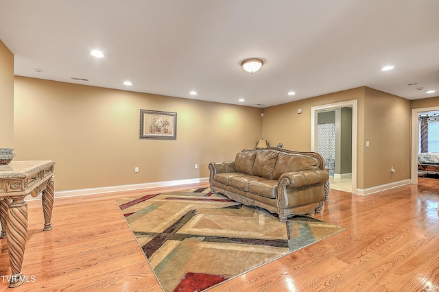 2041 King College Rd, Bristol, TN 37620 - living room with baseboards, light wood-style flooring, and recessed lighting