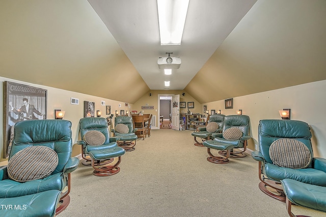 2041 King College Rd, Bristol, TN 37620 - living area with carpet flooring and lofted ceiling