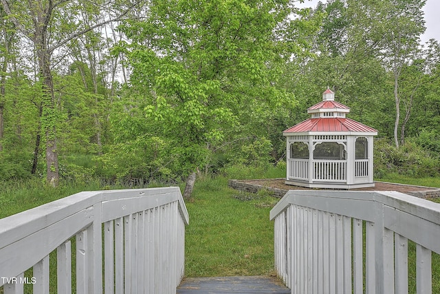 2041 King College Rd, Bristol, TN 37620 - view of yard with a gazebo and a wooded view