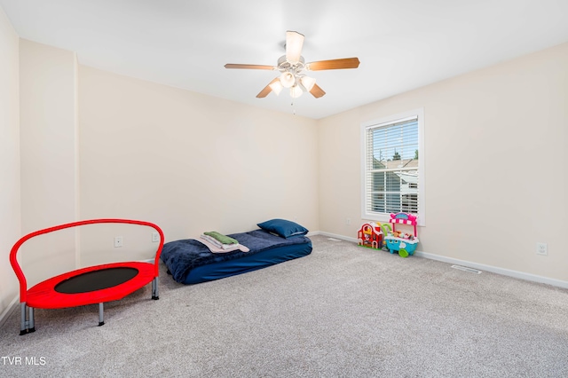 614 N Center St Unit 5, Johnson City, TN 37604 - rec room with carpet, ceiling fan, and baseboards