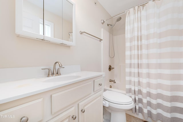 614 N Center St Unit 5, Johnson City, TN 37604 - full bathroom with vanity, toilet, and shower / bath combination with curtain