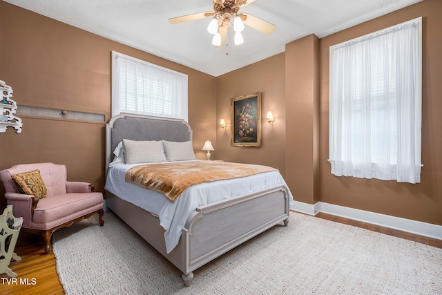2107 Bartlett St, Johnson City, TN 37601 - bedroom featuring light wood finished floors, baseboards, and ceiling fan