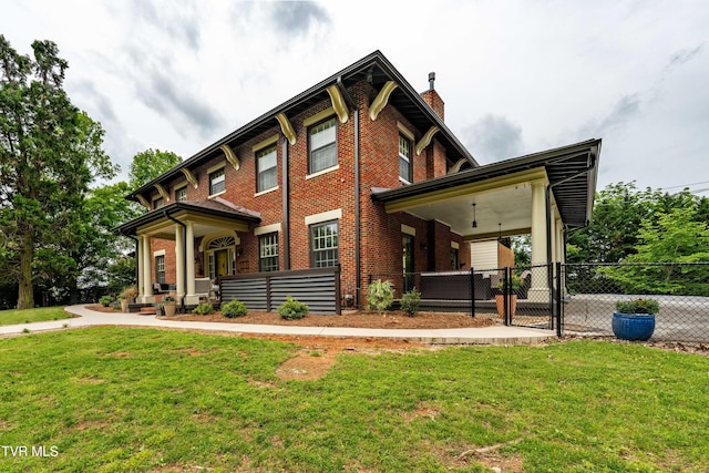 2107 Bartlett St, Johnson City, TN 37601 - view of front of home featuring a gate, a chimney, and brick siding