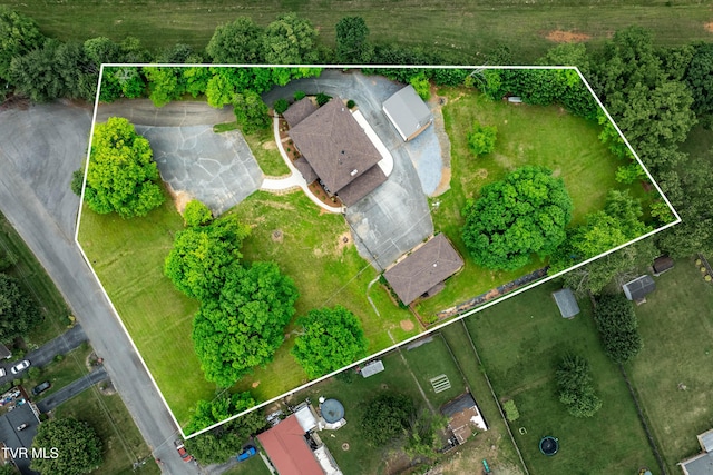 2107 Bartlett St, Johnson City, TN 37601 - aerial overview of property's location featuring property boundaries highlighted