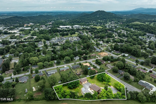 2107 Bartlett St, Johnson City, TN 37601 - view of property location featuring a mountain backdrop and property boundaries highlighted