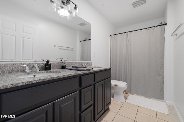 2008 Millennium Pl Unit 201, Johnson City, TN 37604 - bathroom with tile patterned floors, double vanity, and toilet