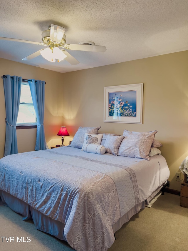519 Foxgate Dr, Erwin, TN 37650 - carpeted bedroom featuring a ceiling fan and a textured ceiling