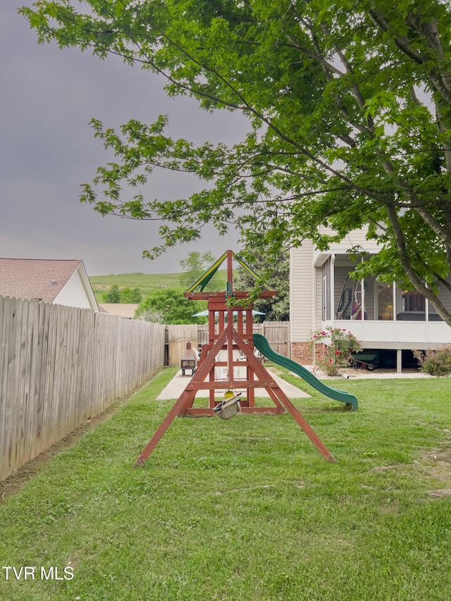 519 Foxgate Dr, Erwin, TN 37650 - view of play area featuring a sunroom