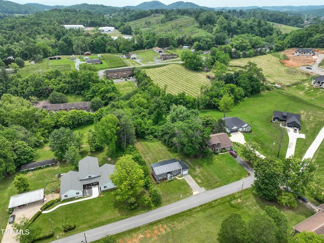 145 Elm Heights St, Johnson City, TN 37615 - aerial view of property's location featuring a mountainous background and rural landscape