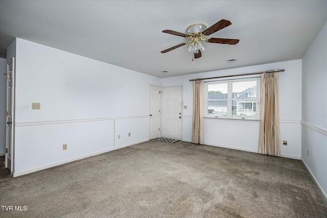 1544 Jessee St Unit Y, Kingsport, TN 37664 - carpeted empty room featuring ceiling fan and baseboards