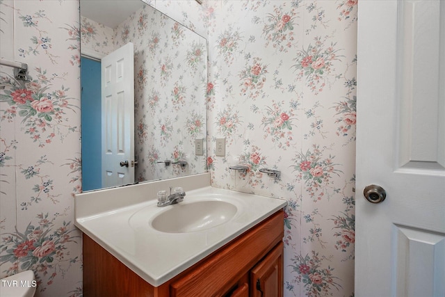 1544 Jessee St Unit Y, Kingsport, TN 37664 - half bathroom featuring wallpapered walls and vanity