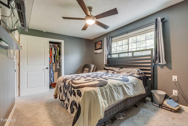 7175 Reedy Creek Rd, Bristol, VA 24202 - carpeted bedroom featuring a ceiling fan, baseboards, a closet, and a spacious closet