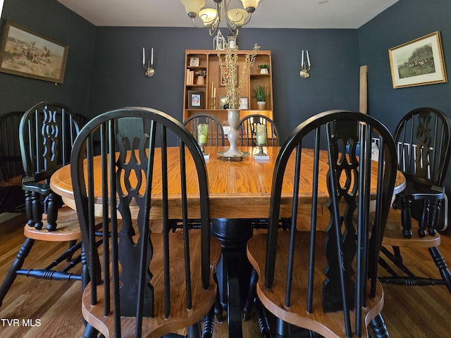 1382 Elijah Martin Rd, Whitesburg, TN 37891 - dining area featuring wood finished floors and a chandelier