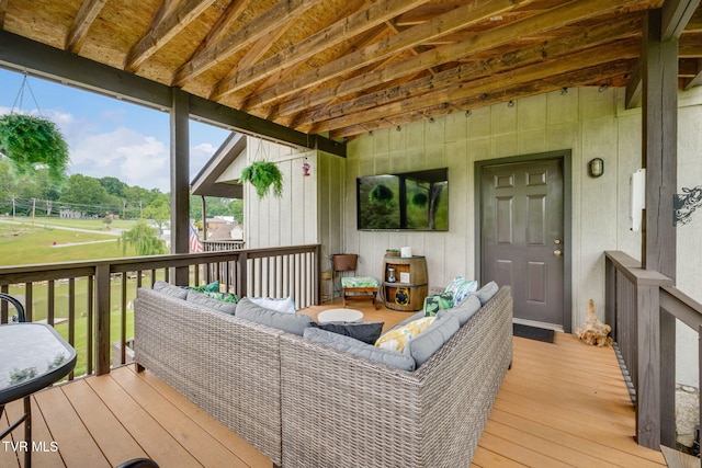 309 Crouch Rd, Gray, TN 37615 - wooden terrace featuring an outdoor living space