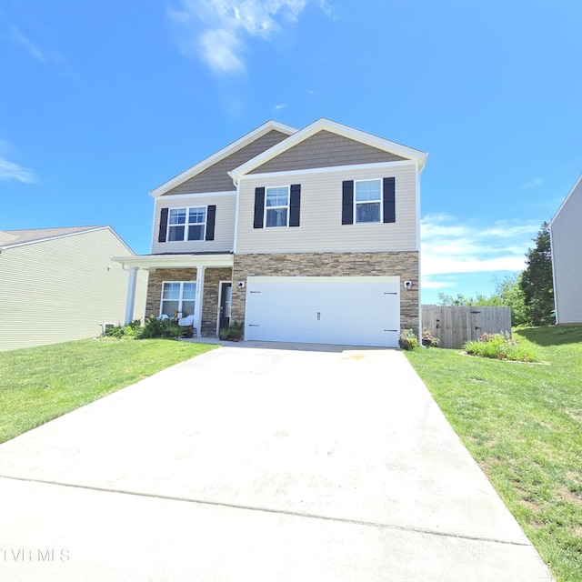 2358 Stream View Ln, Morristown, TN 37814 - craftsman inspired home featuring stone siding, driveway, and an attached garage