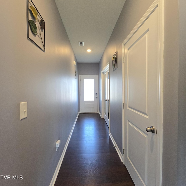 2358 Stream View Ln, Morristown, TN 37814 - hall featuring baseboards, dark wood finished floors, and recessed lighting