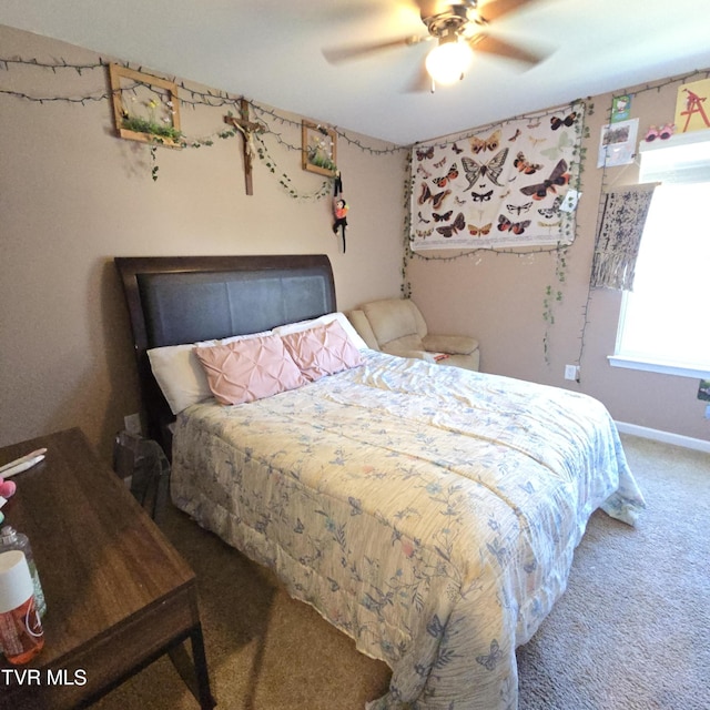 2358 Stream View Ln, Morristown, TN 37814 - bedroom with carpet flooring, ceiling fan, and baseboards