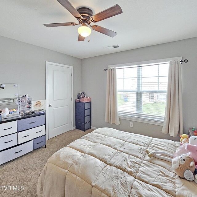 2358 Stream View Ln, Morristown, TN 37814 - bedroom with light colored carpet and a ceiling fan
