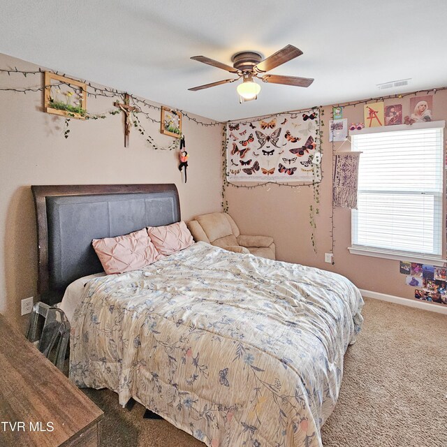 2358 Stream View Ln, Morristown, TN 37814 - bedroom with carpet flooring, baseboards, and ceiling fan
