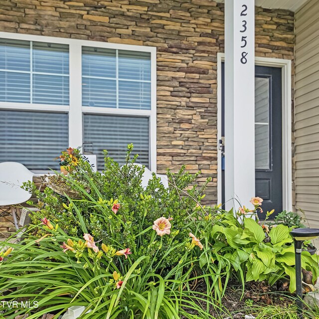 2358 Stream View Ln, Morristown, TN 37814 - property entrance featuring stone siding