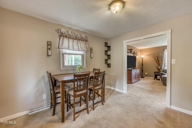 115 Dover Ln, Bristol, TN 37620 - dining room with light colored carpet, baseboards, and a textured ceiling