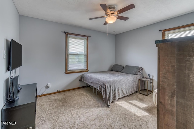 115 Dover Ln, Bristol, TN 37620 - carpeted bedroom featuring multiple windows, baseboards, and a ceiling fan