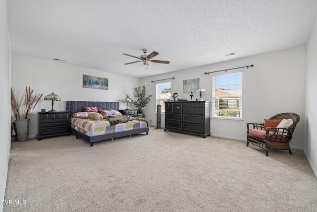478 Brinkleys Way, Johnson City, TN 37615 - carpeted bedroom featuring a textured ceiling, a ceiling fan, and baseboards