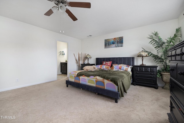 478 Brinkleys Way, Johnson City, TN 37615 - bedroom with carpet, baseboards, ceiling fan, and ensuite bath