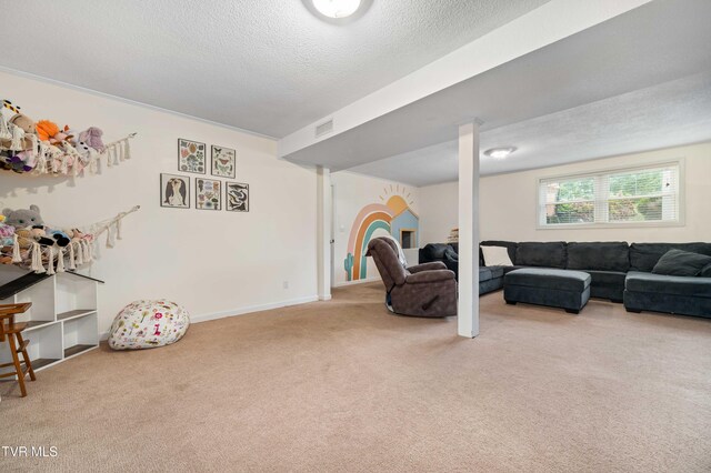 137 Highland Rd, Jonesborough, TN 37659 - living room featuring carpet and a textured ceiling