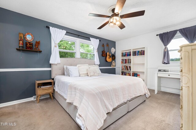 137 Highland Rd, Jonesborough, TN 37659 - bedroom with light carpet, baseboards, and ceiling fan