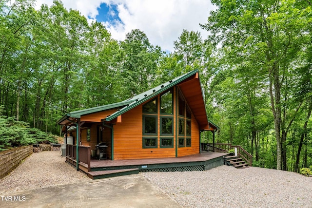 198 Gunbarrel Ln, Butler, TN 37640 - view of property exterior featuring a deck and cooling unit