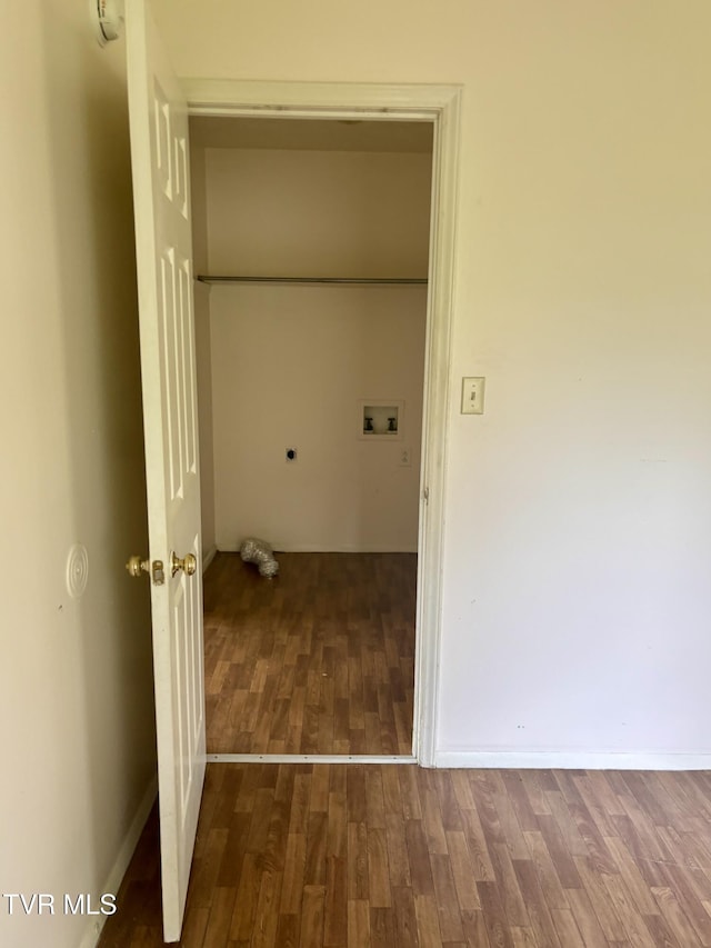161 Jack Rival Way, Dungannon, VA 24245 - laundry room featuring electric dryer hookup, wood finished floors, and washer hookup