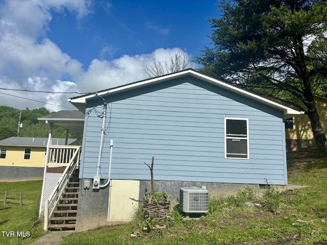 161 Jack Rival Way, Dungannon, VA 24245 - view of side of home featuring central AC unit and stairway