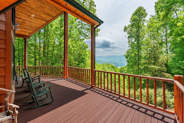 203 Bear Ridge Dr, Butler, TN 37640 - wooden deck with a mountain view