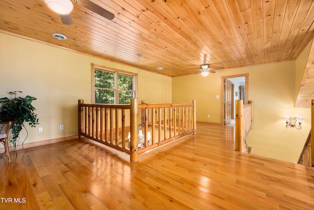 203 Bear Ridge Dr, Butler, TN 37640 - hallway featuring an upstairs landing, wooden ceiling, hardwood / wood-style floors, and baseboards