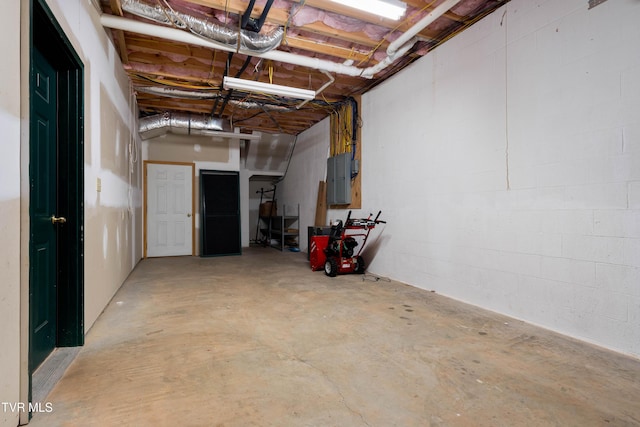 203 Bear Ridge Dr, Butler, TN 37640 - unfinished below grade area with electric panel