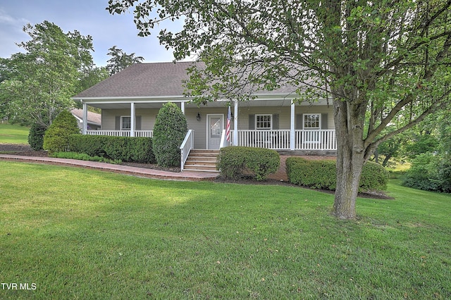 4619 Merrywood Ave, Kingsport, TN 37664 - view of front of home featuring a porch, a front yard, and roof with shingles