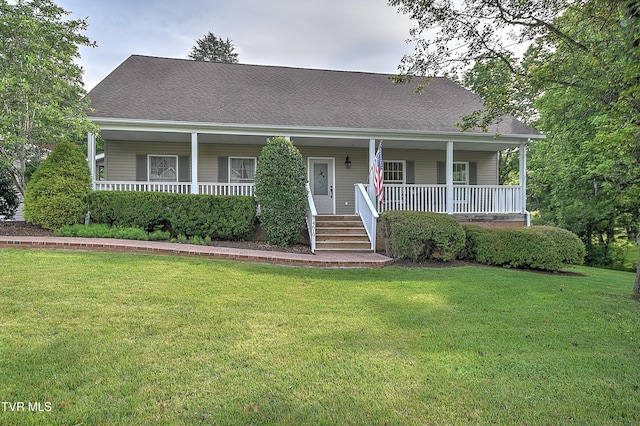 4619 Merrywood Ave, Kingsport, TN 37664 - view of front of property with a porch, a front lawn, and a shingled roof