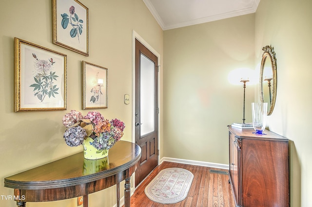 4619 Merrywood Ave, Kingsport, TN 37664 - entryway featuring hardwood / wood-style floors and crown molding
