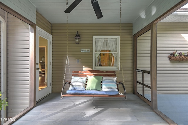 4619 Merrywood Ave, Kingsport, TN 37664 - sunroom with a ceiling fan