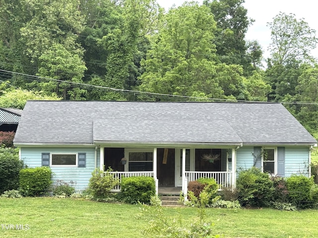 142 Sheryl Turner Rd, Big Stone Gap, VA 24219 - view of front of home featuring covered porch, a front yard, and a shingled roof